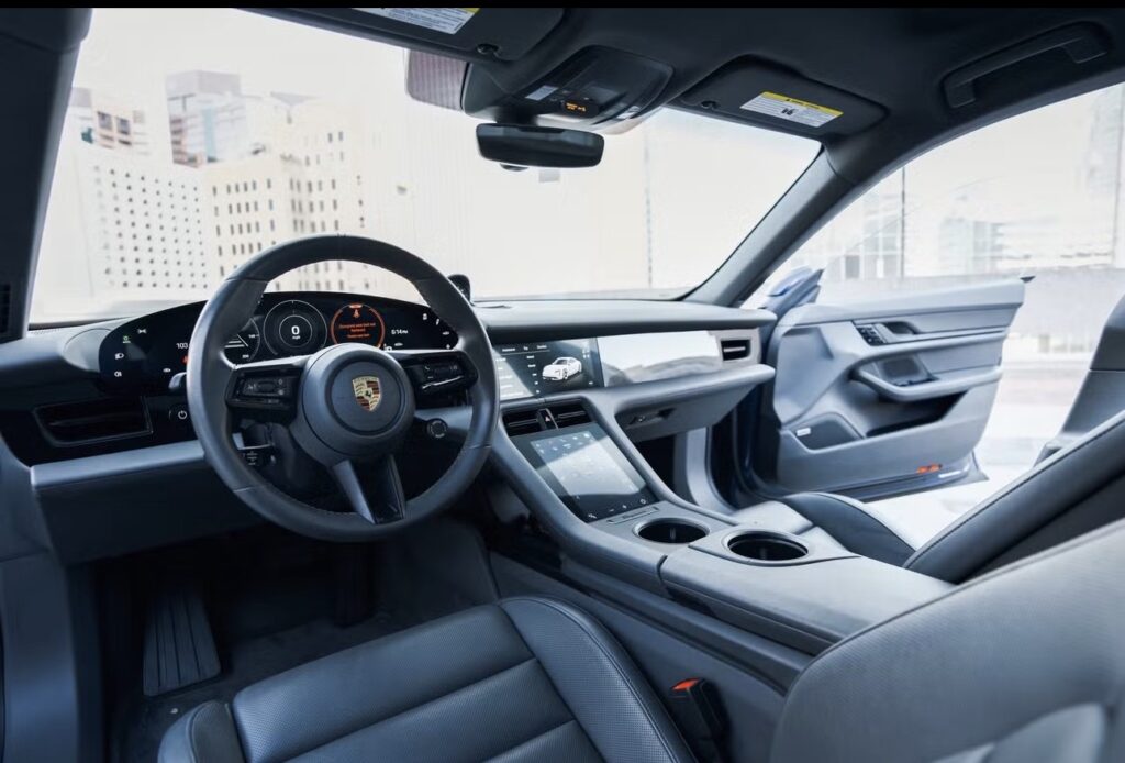 Blue Porsche Taycan 4S Rental